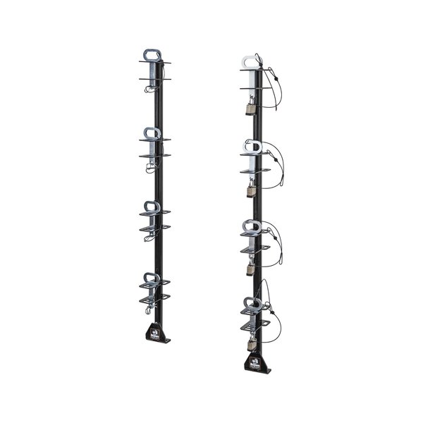 Buyers Products 4-Position Channel Style Lockable Trimmer Rack for Open Landscape Trailers LT14